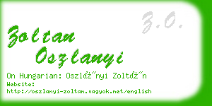 zoltan oszlanyi business card